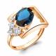 Кольцо из золочёного серебра AQUAMARINE А6935593А-п с фианитом и Лондон топазом